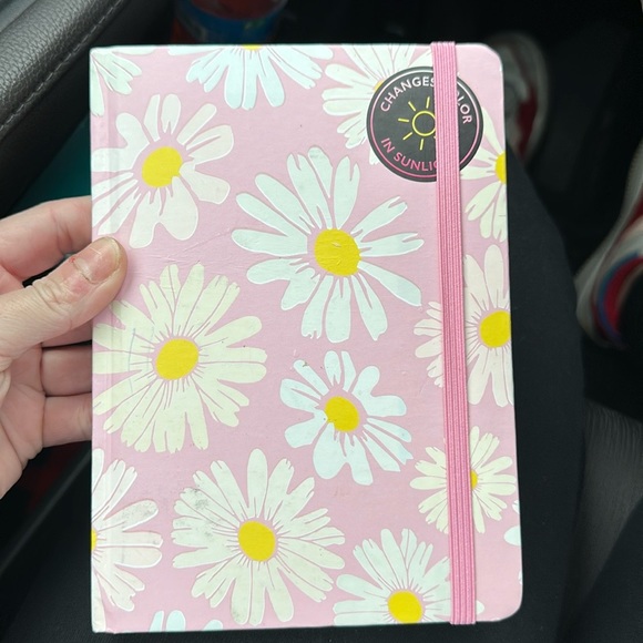 Pink flower journal lined color changing notebook - Picture 1 of 6
